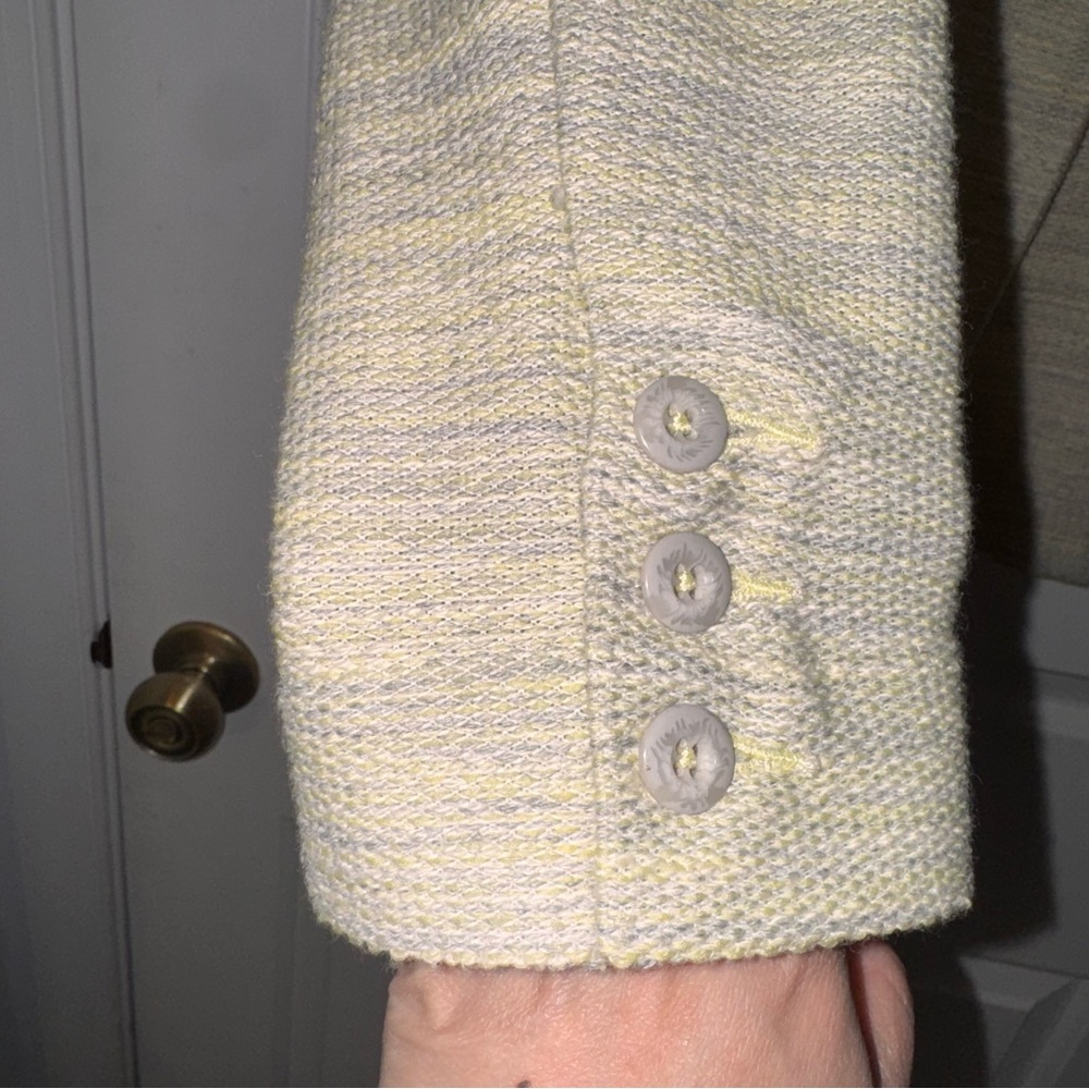 CAbi One Fine Day Lemon Zest Tweed Bouclé single button Blazer Jacket 8 - Picture 8 of 16